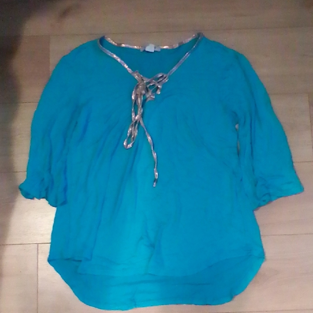 VENUS Teal Bathing Suit Cover with Ribbon Accent